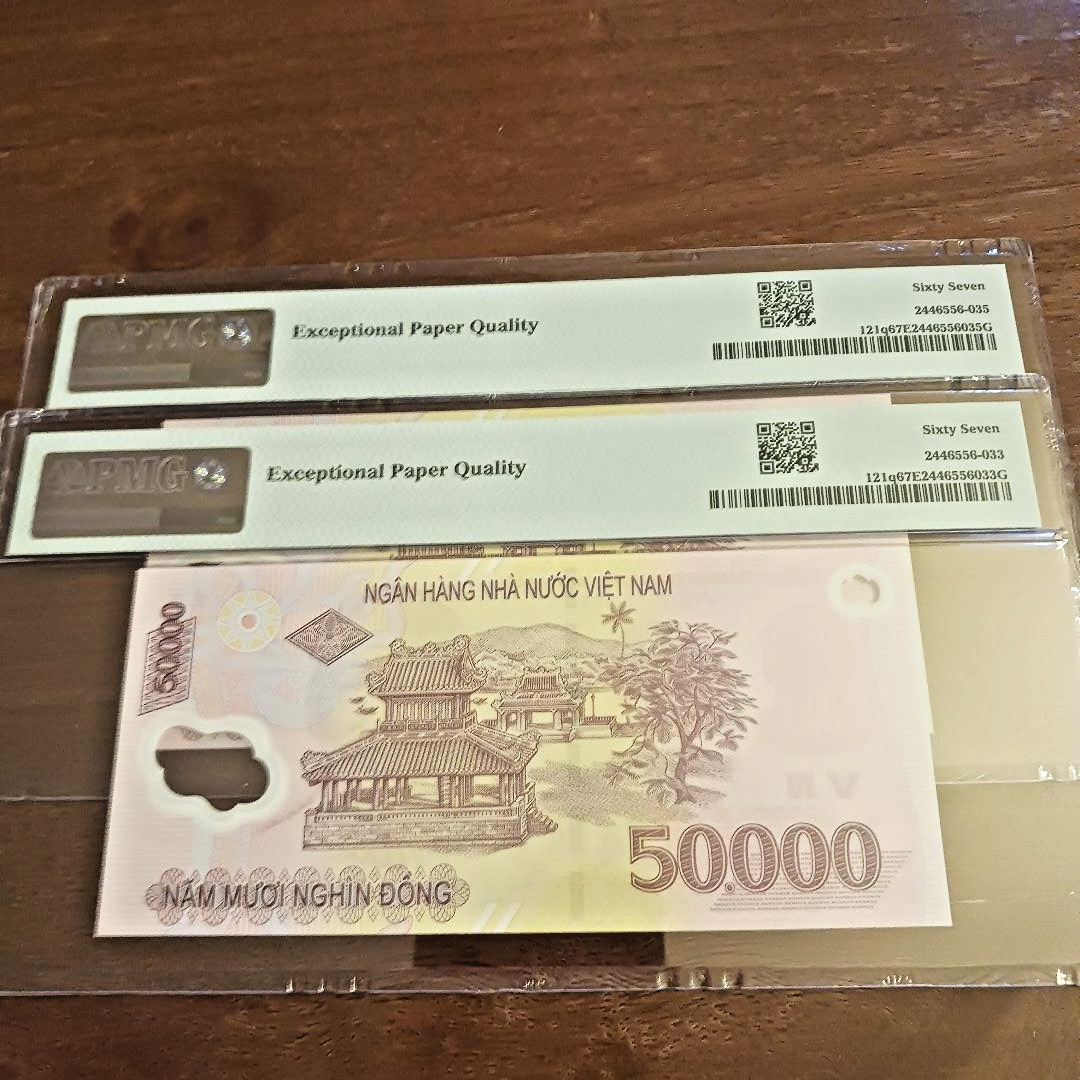 2023 Vietnam 50,000 Dong Pick 121q PMG 67 EPQ. 1 Note.