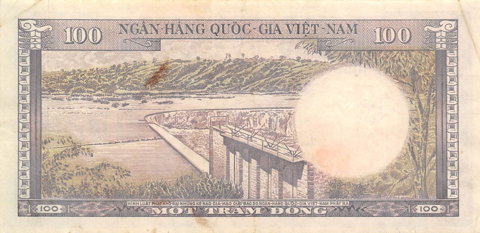 Viet Nam S. 100 Dong ND. 1966 P 18a Series Z 5 Circulated Banknotes IV