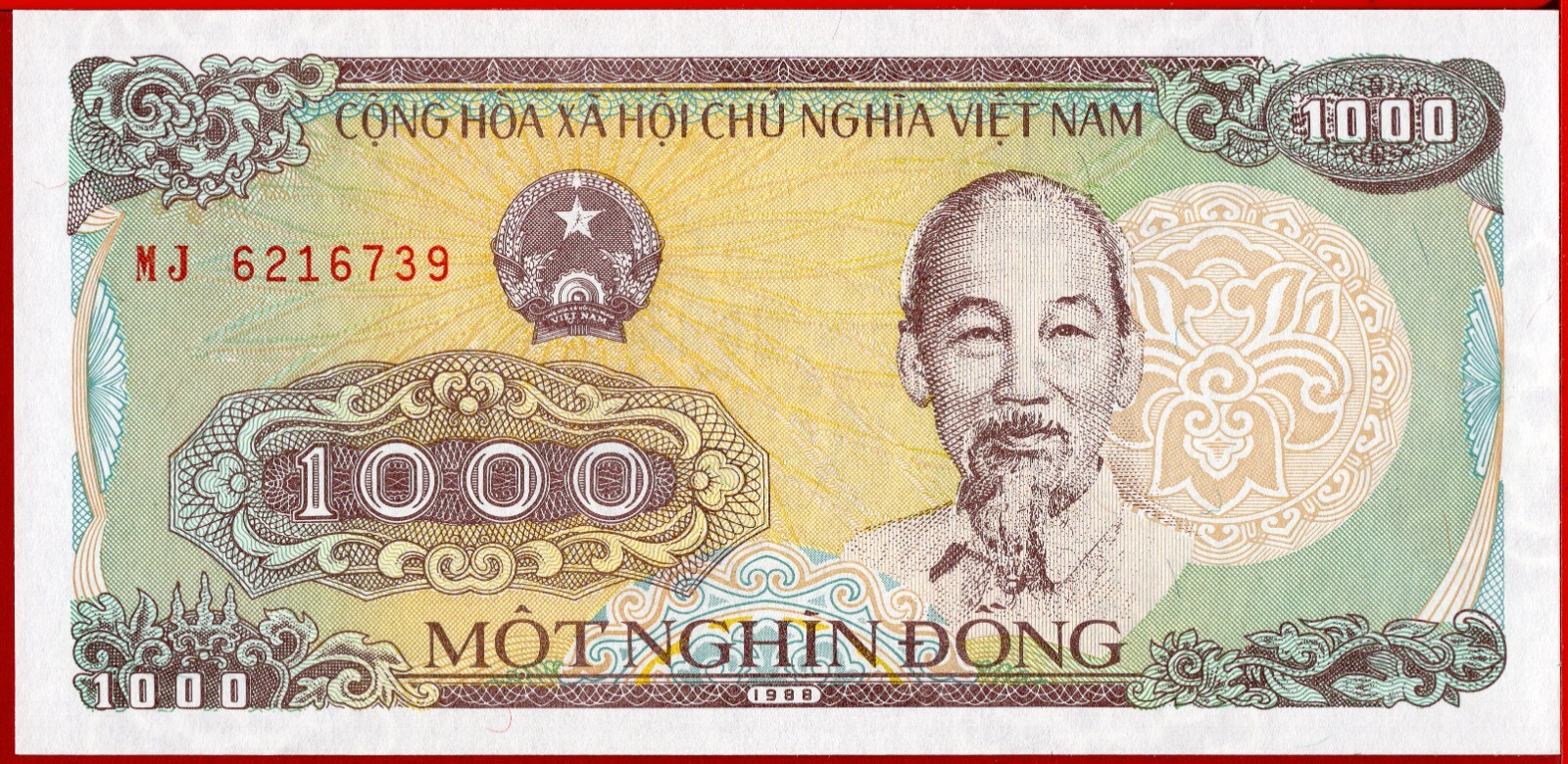 VIETNAM 1.000 1000 DONG 1988 Lot 10 pcs P 106a UNC free shipping from 100$
