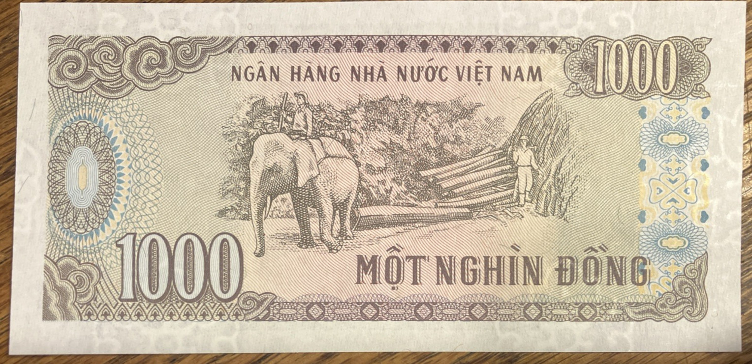1988-1991 ISSUE 1000 Dông – VIETNAM – Ngân Hàng Nhà Nu’ó’c Viêt Nam