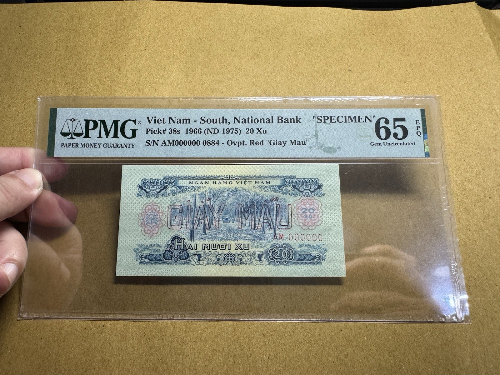 20 Xu Specimen P-38s PMG-65EPQ 1966 Viet Nam Banknotes_LDP Shop.