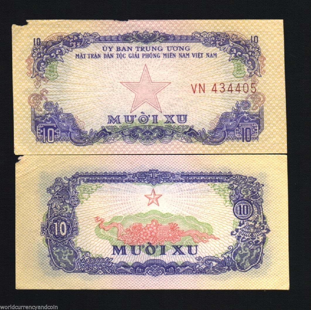 VIETNAM SOUTH 10 XU P R1 1963 X 100 Pcs Bundle Lot DEFECTIVE UNC MONEY BANK NOTE
