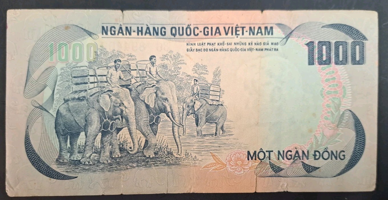 (1972) Vietnam, South 1000 Ðong P34, B6-894402.