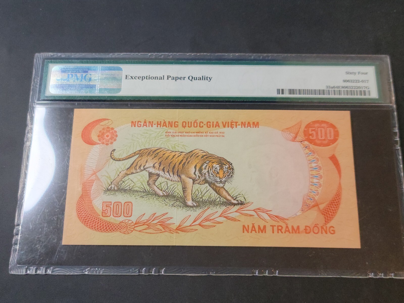South Vietnam 500 Dong 1972 Tiger Lady Note 33a PMG Choice Uncirculated 64 EPQ