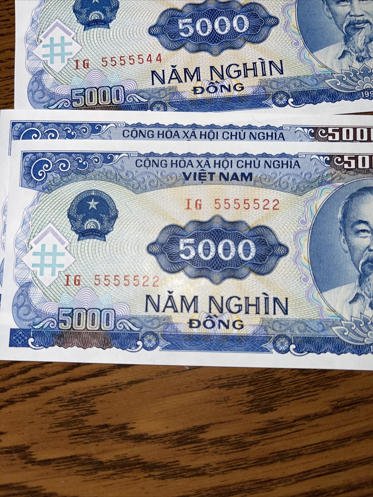 Vietnam 5000 Dong C 4pcs, 1991, P-108, UNC Binary Cool Seri
