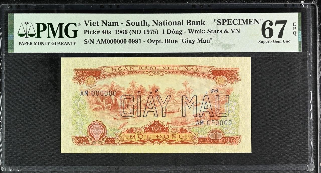 South Vietnam P-40s 1 Dong 1966 (1975) Specimen PMG 67 EPQ
