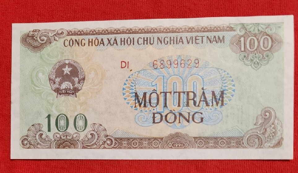 Banknote, Vietnam, 100 D ox ng, 1991, KM:105a, VF