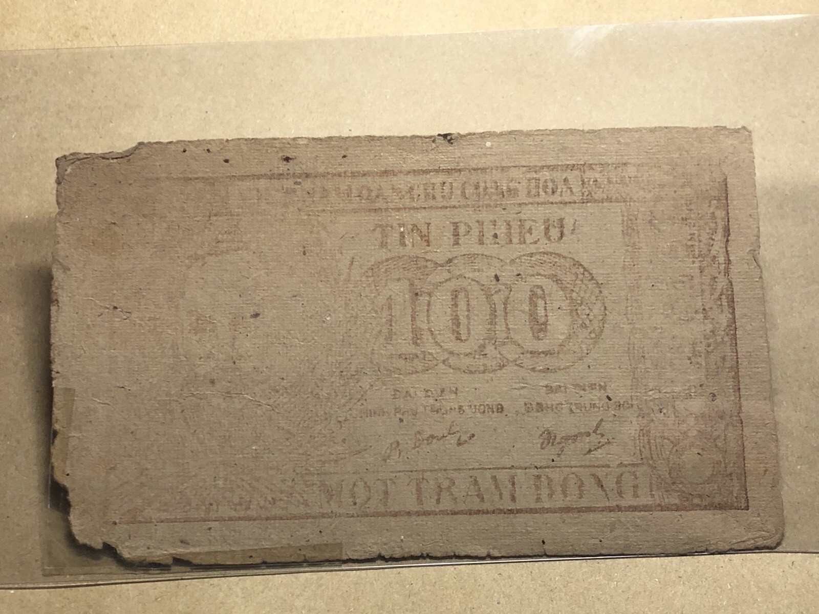 100 Dong Credit Notes Pick#53b Viet Nam Banknotes 1950-1951 Vintage Rare_LDP.
