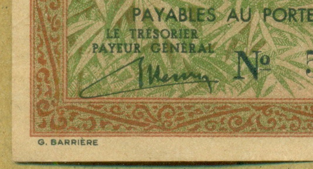 French Indochina 1939 20 Cents Henry Signature Pick 86a.
