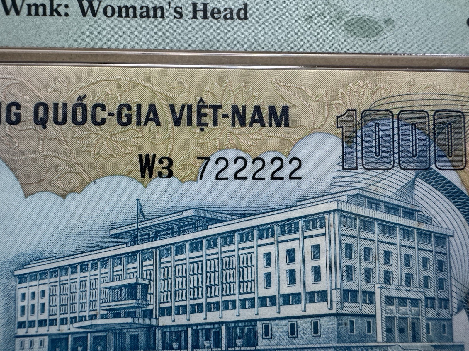 South Viet Nam Banknotes 1000 Dong serie 722222 PMG-64 P-34a 1972_LDP.