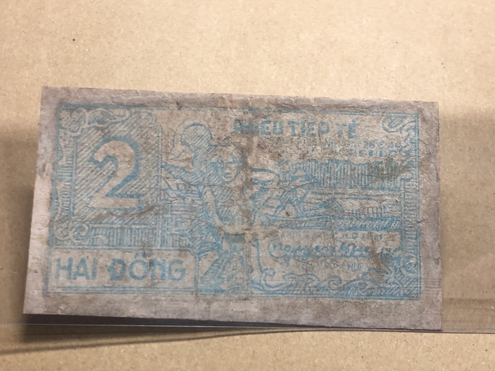 2 Dong Pick Unlished Ben Tre province South Viet Nam Banknotes 1949 Rare_LDP.