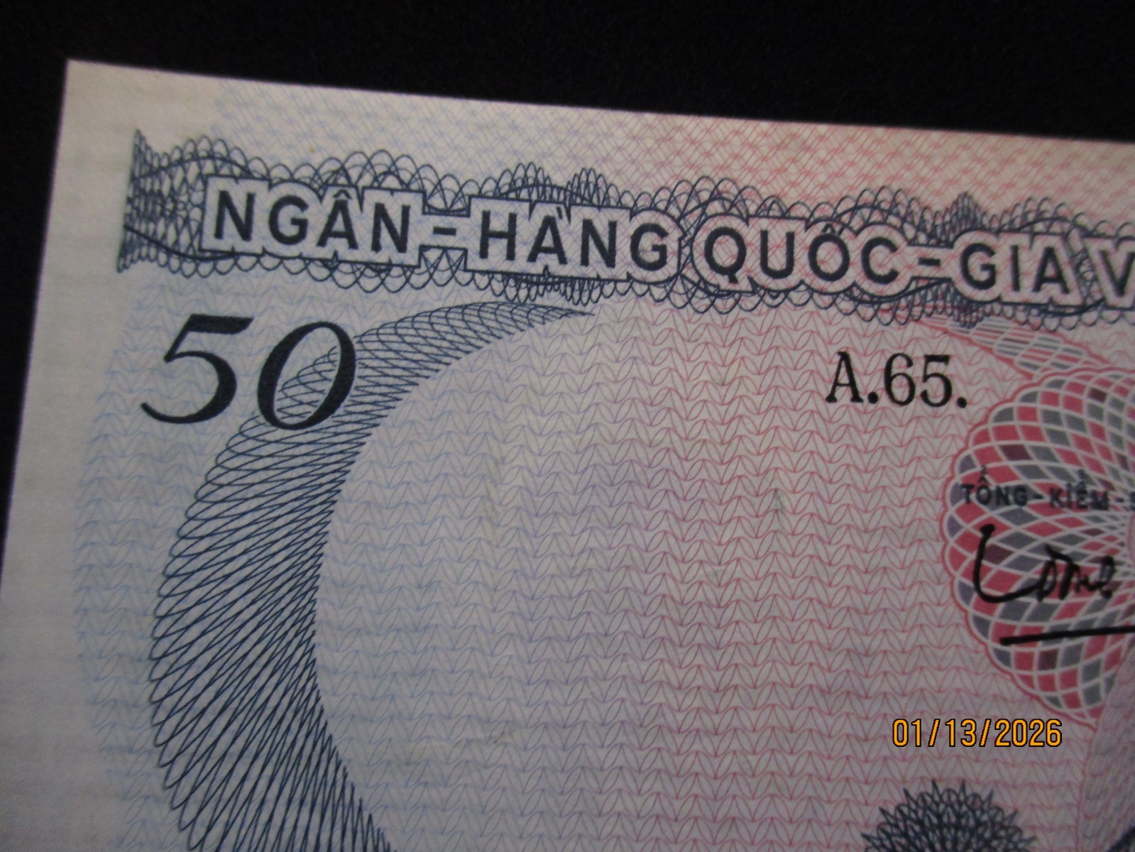 1960’S VIET-NAM NAM MOUI DONG 50 BANK NOTE LOT of (4) in SEQUENCE 71497-714500
