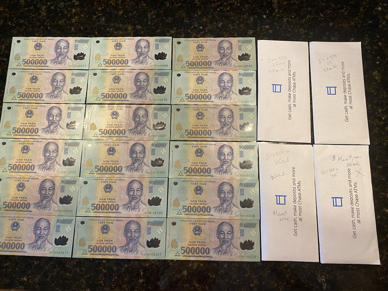 25 M Vietnamese Dong, which Is In 3 Parts, 25M Ea, Buy One Or All 3= 75