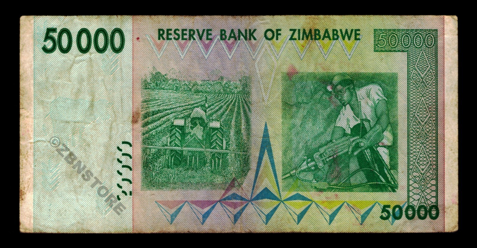 10 x 50,000 Zimbabwe Dollars + 10 x 10,000 Vietnam Dong Banknotes Authentic COA