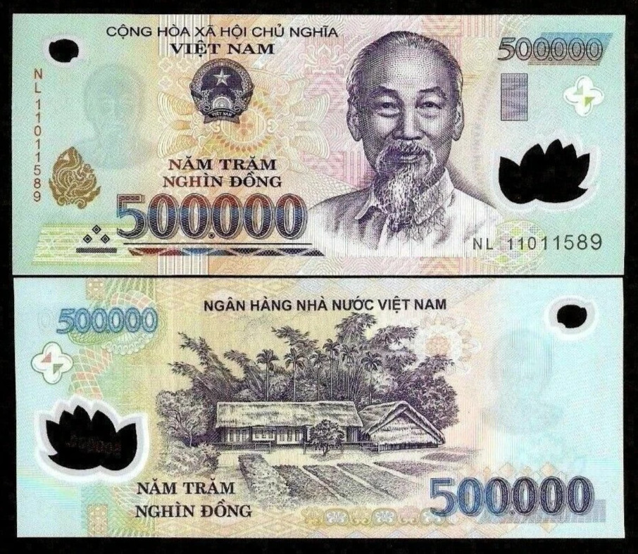 VIETNAM 500000 DONG P-124 2011 x 1 Pcs POLYMER UNC Currency 500,000 VND BANKNOTE