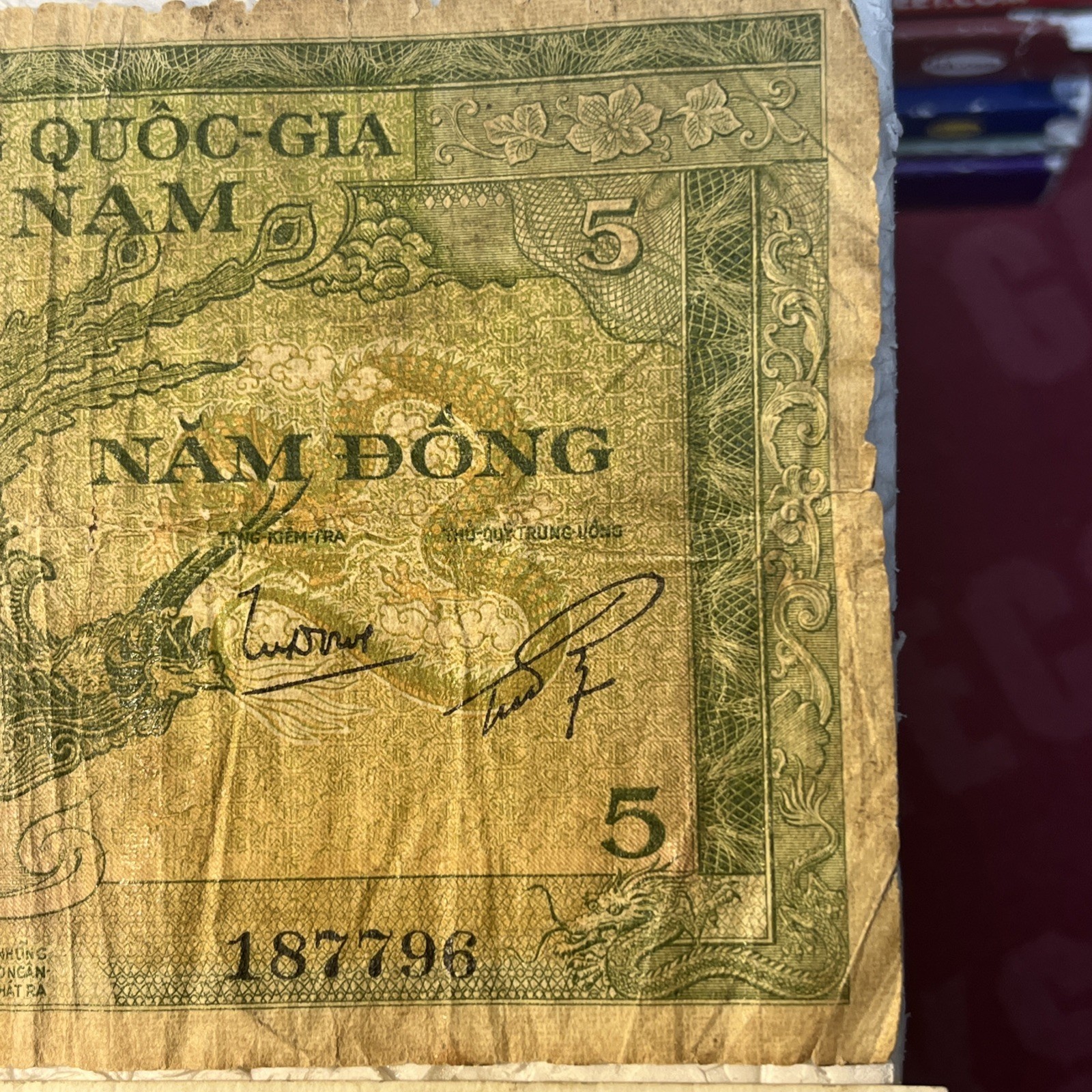 1956 – 1966 Vietnam 5, 20 & 50 Dong Circulated Paper Banknotes Lot Of 3