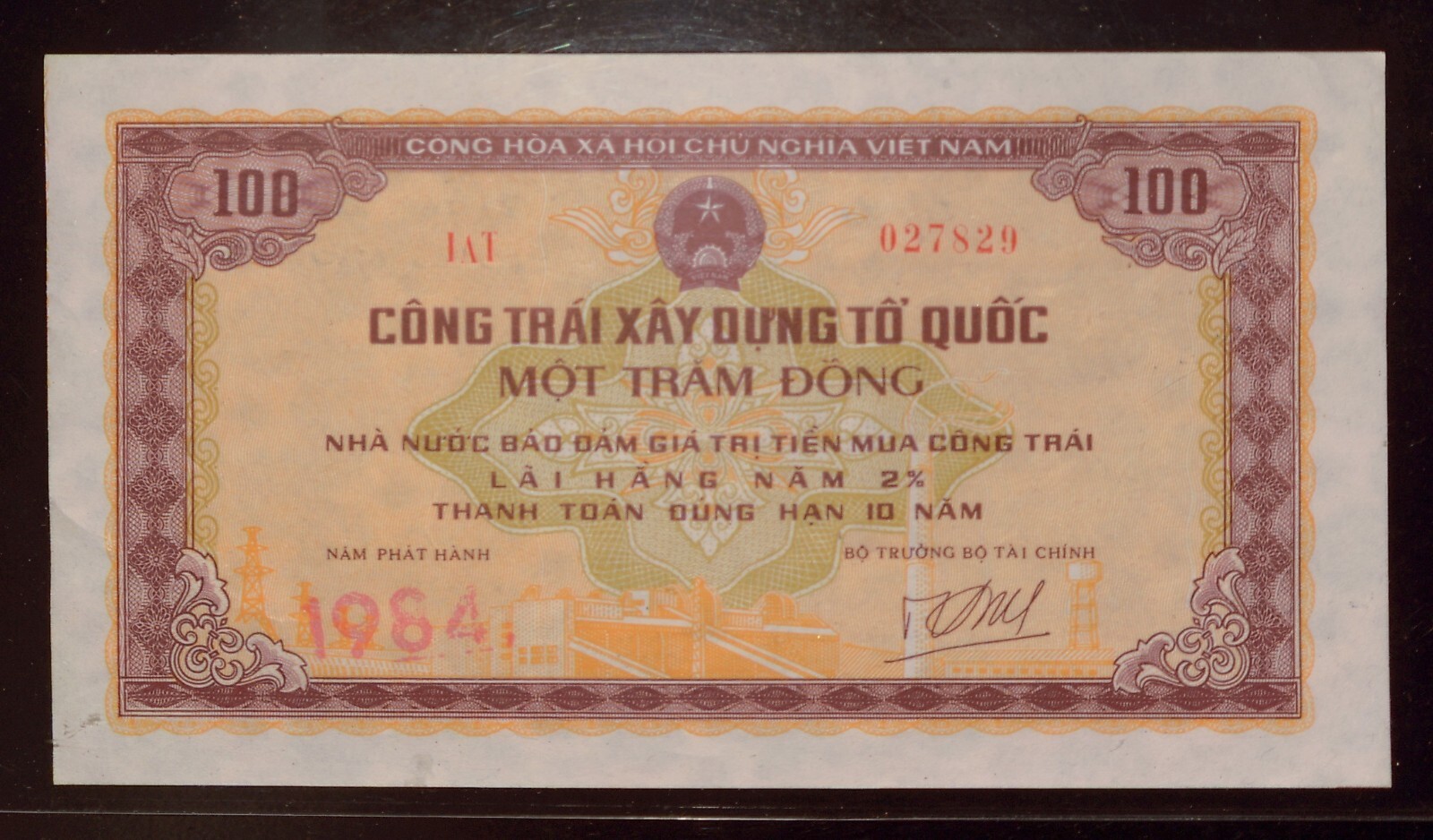 1984 Vietnam 100 Dong | Original Bond Vintage | 027829