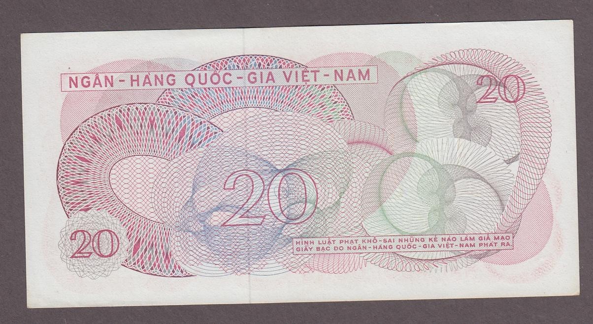 Vietnam South 20 Dong Note P-24 ND (1969) UNC