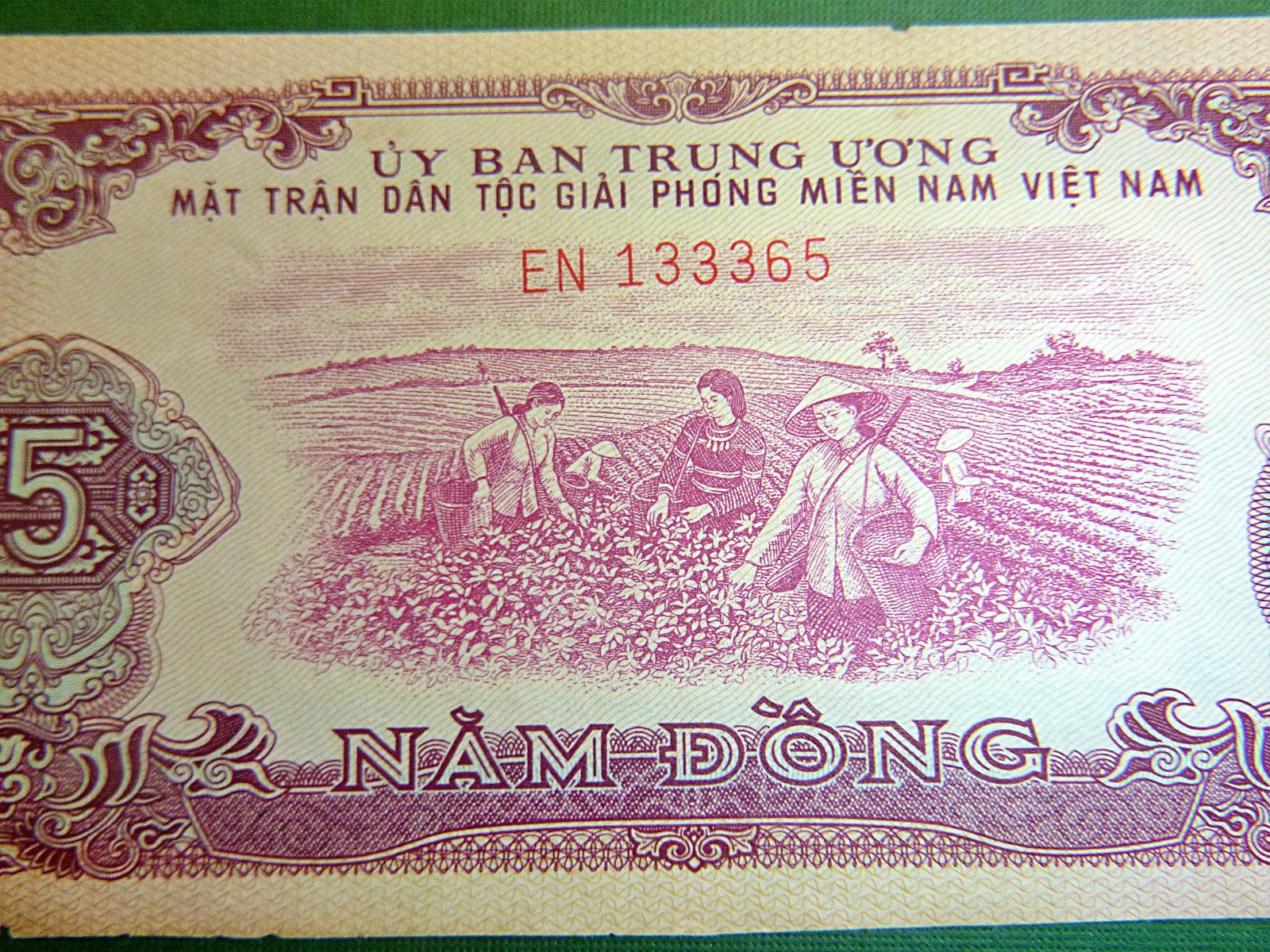 5 DONG NOTE – VC, NLF – US CAPTURED 1970 CAMBODIA INVASION – VIETNAM WAR – E.193
