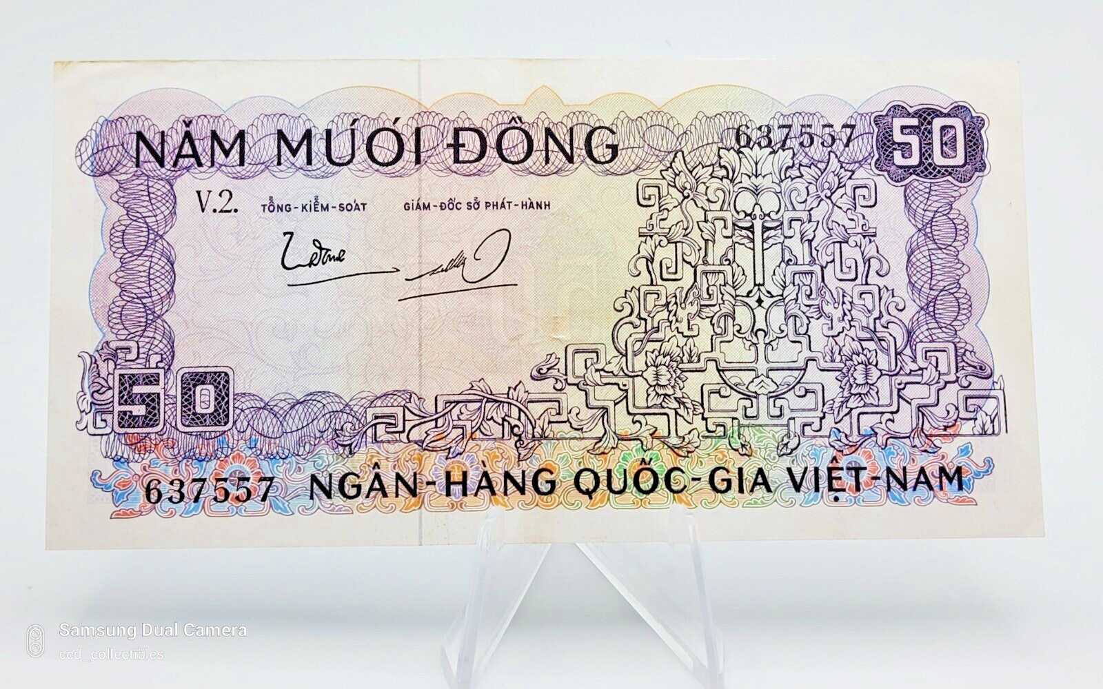 SOUTH VIETNAM Banknote 50 DONG 1966 (ND) XF+ P-17