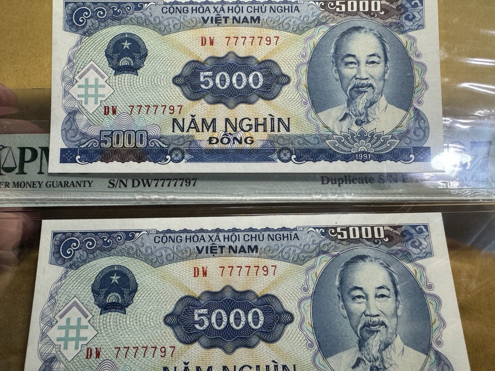 Duplicate Serie Number Error 5000 Đồng 1991 PMG-67 Superb Gem UNC Rare_LDP Shop.