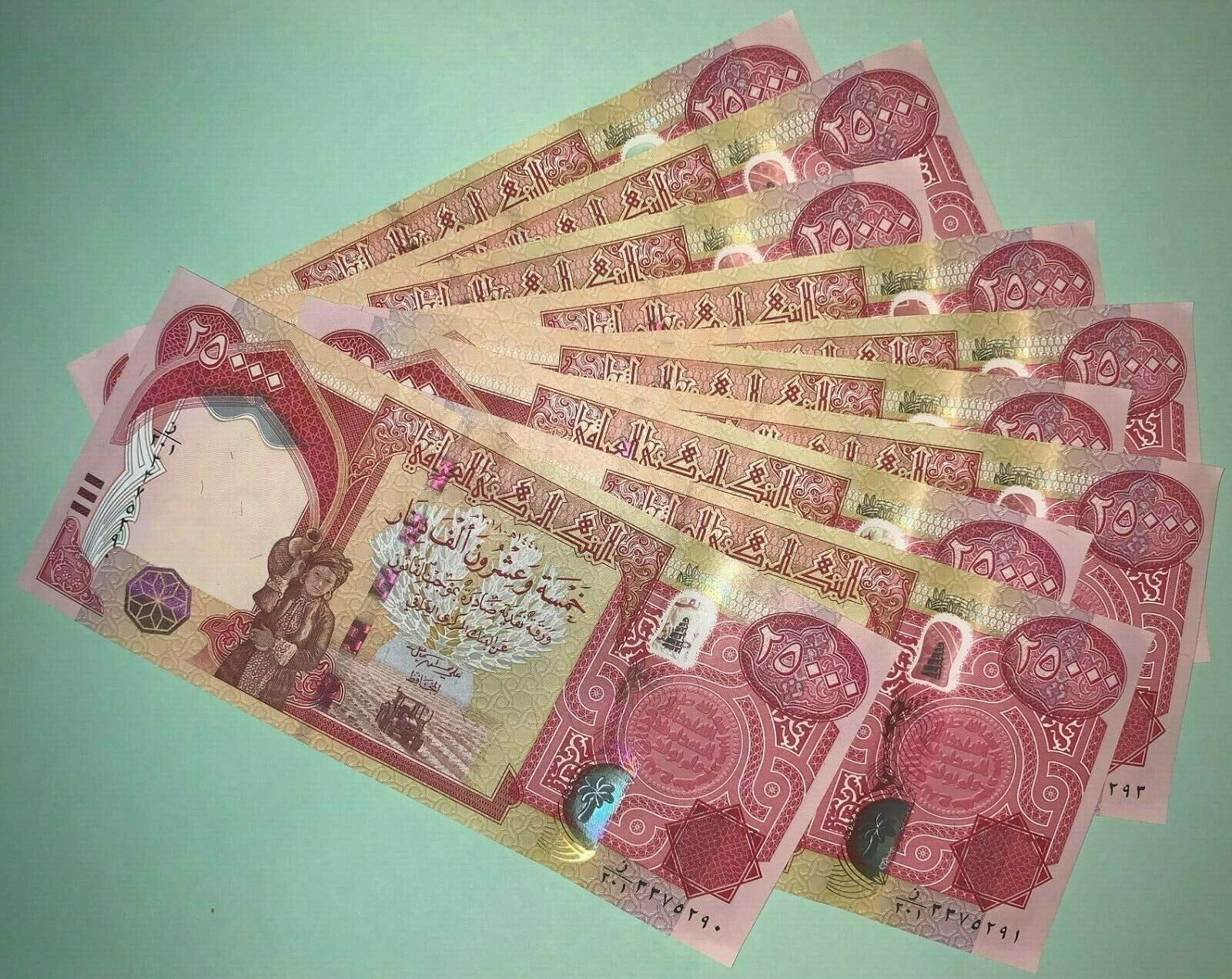 HALF a MILLION in Iraq Dinar 20x 25000 IQD NEW Uncirculated 2022 Iraqi Money