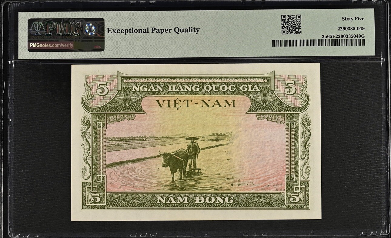 Vietnam South 5 Dong 1955 PICK# 2a PMG: 65 EPQ Choice UNC. #PL2477