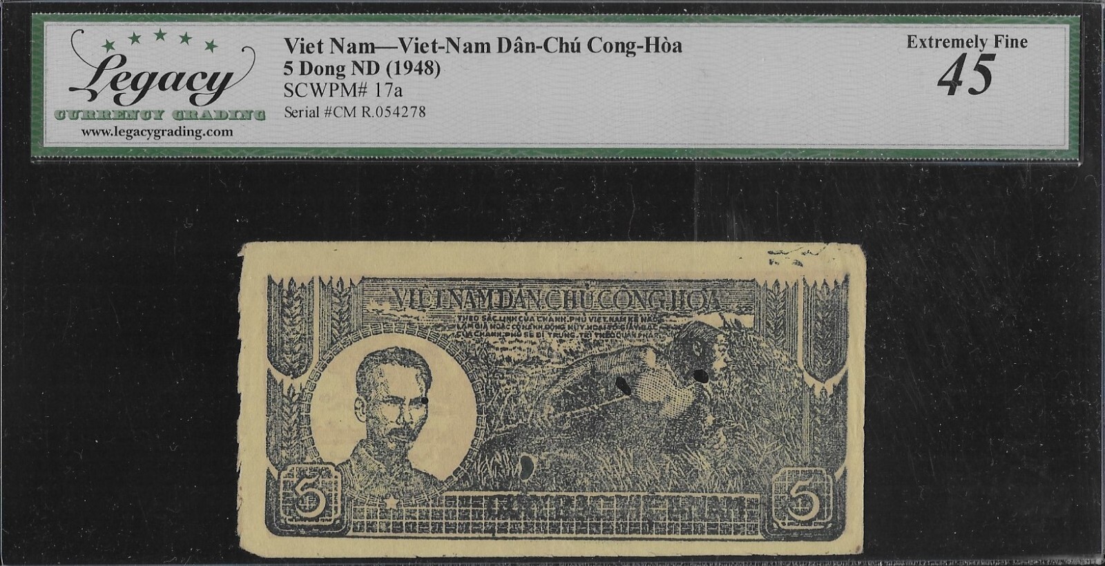 Vietnam P-17a 5 Dong 1948 Yellow Paper LCG 45