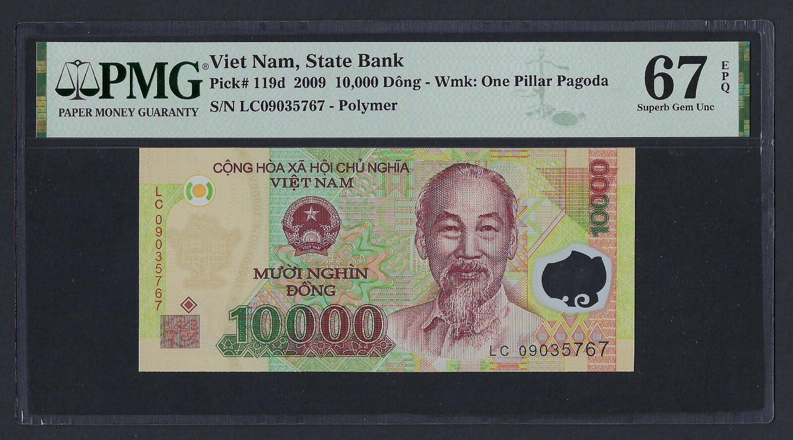 Viet Nam 10000 Dong 2009 P119d Uncirculated Grade 67