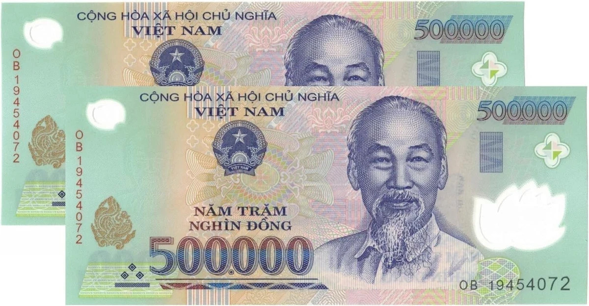 1 Million – 2 x 500,000 VND Vietnamese Dong Polymer Banknote 1,000,000 1M