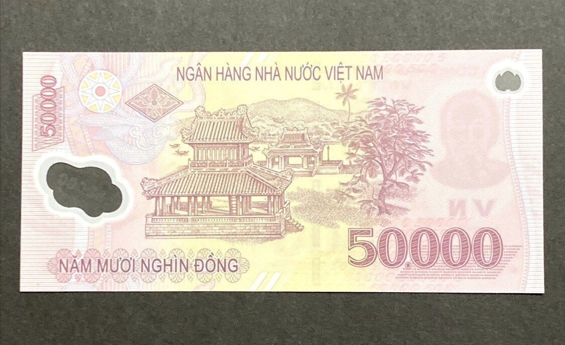 10 x 50,000 Vietnamese Dong CIR Polymer Banknotes/Currency = 500,000 VND
