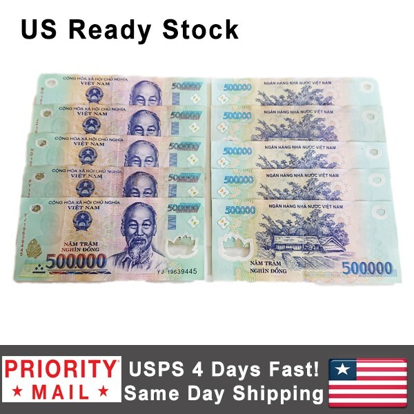 5 MILLION DONG 10 x 500,000 VIETNAM POLYMER CURRENCY BANKNOTES VND MONEY BILL