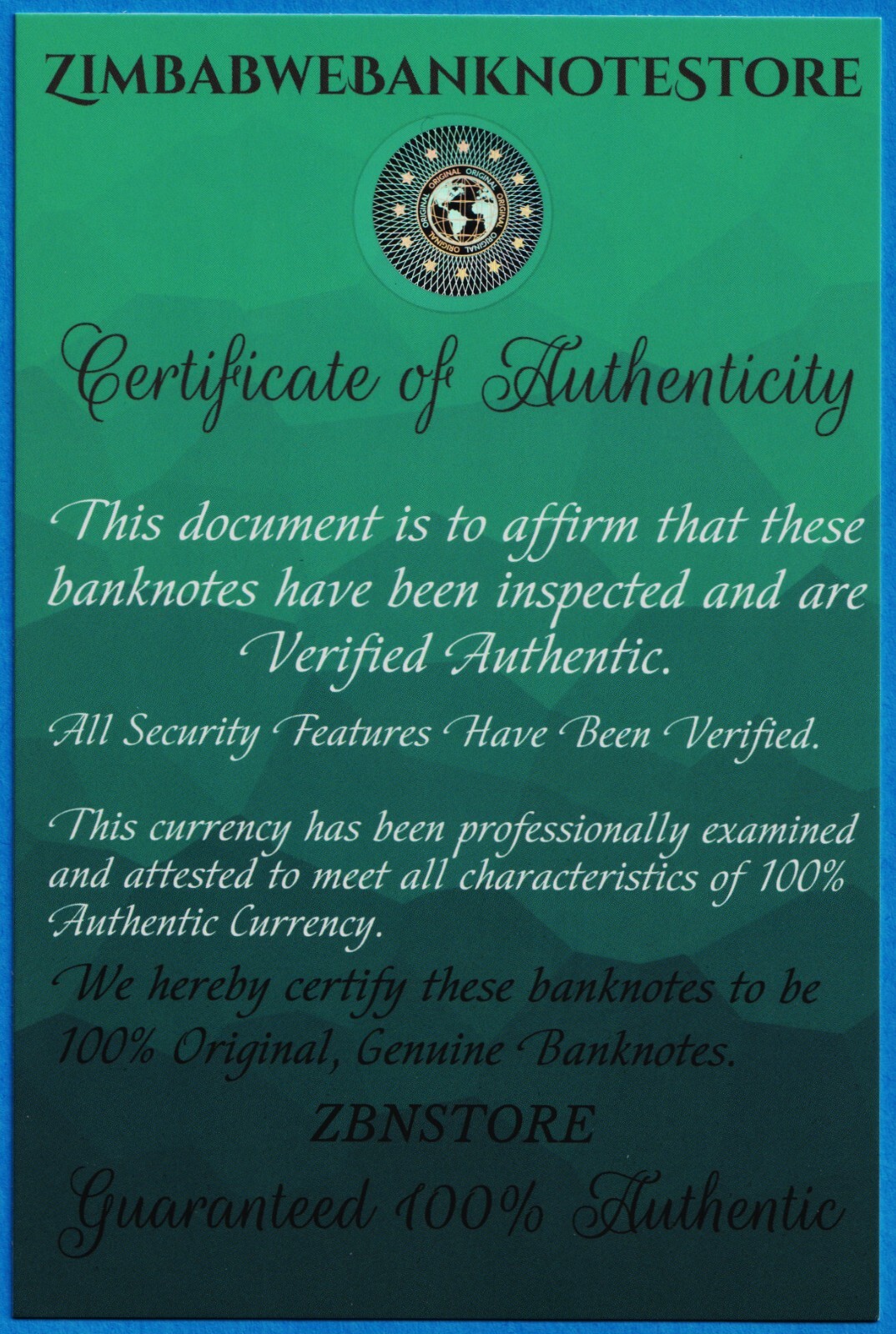 20 Billion Dollars Zimbabwe 500 Iraq Dinars 100,000 Vietnam Dong + Authentic COA
