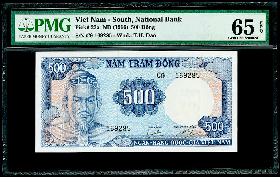 500 Đồng ND (1966) South Viet Nam National Bank Pick# 23a PMG 65 EPQ Gem UNC