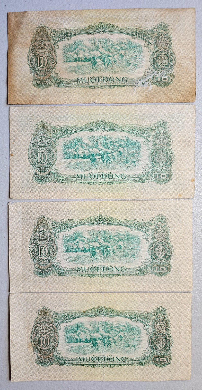 South Vietnam National Liberation Front (Viet Cong) 10 Dong 1968, Lot of 4