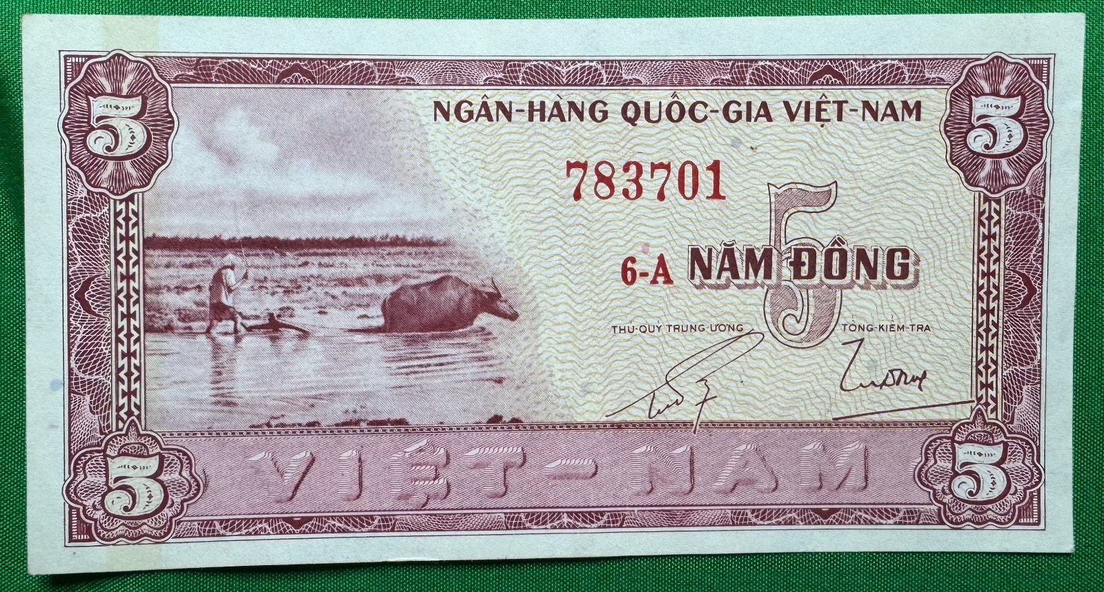 SOUTH VIETNAM 5 Dong 1955, P-13 Banknotes Paper Money Currency 783701