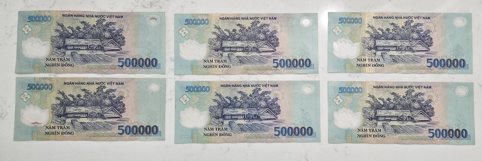 3,000,000 VND (6x 500.000) THREE MILLION VIETNAMESE DONG, VIETNAM MONEY CURRENCY