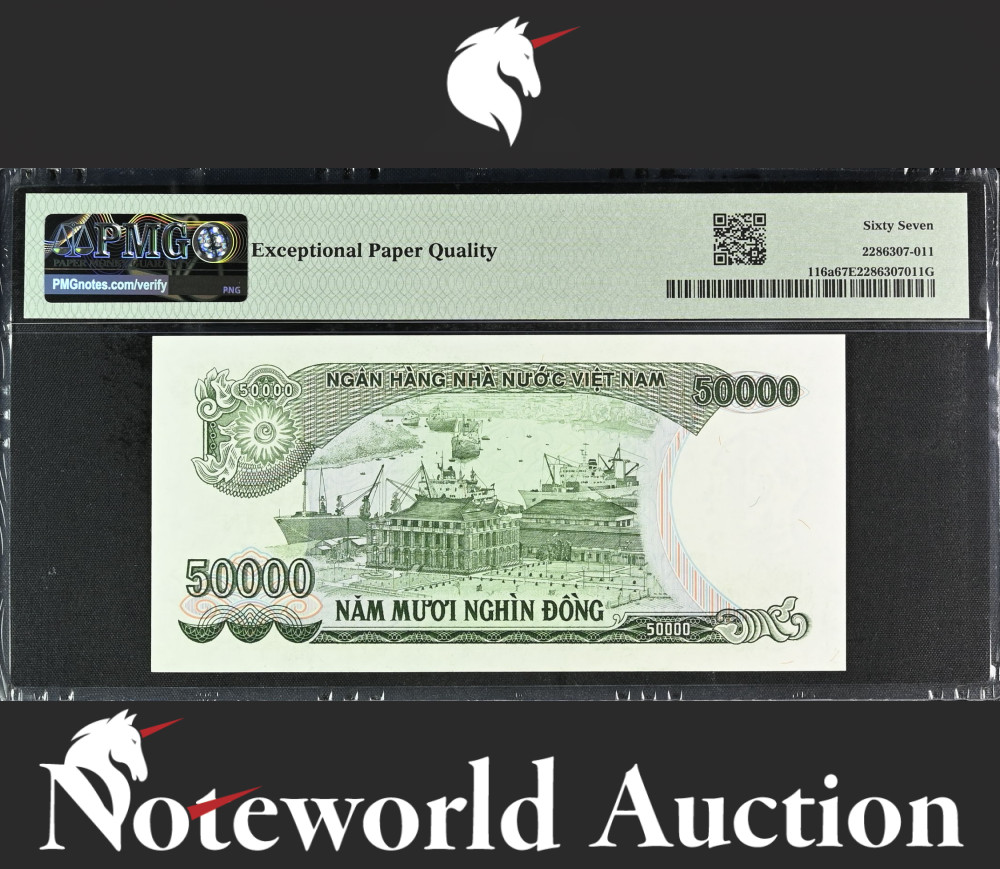 Viet Nam State Bank 50000 Dong 1994 P 116a UNC PMG 67 EPQ 2nd TOP POP
