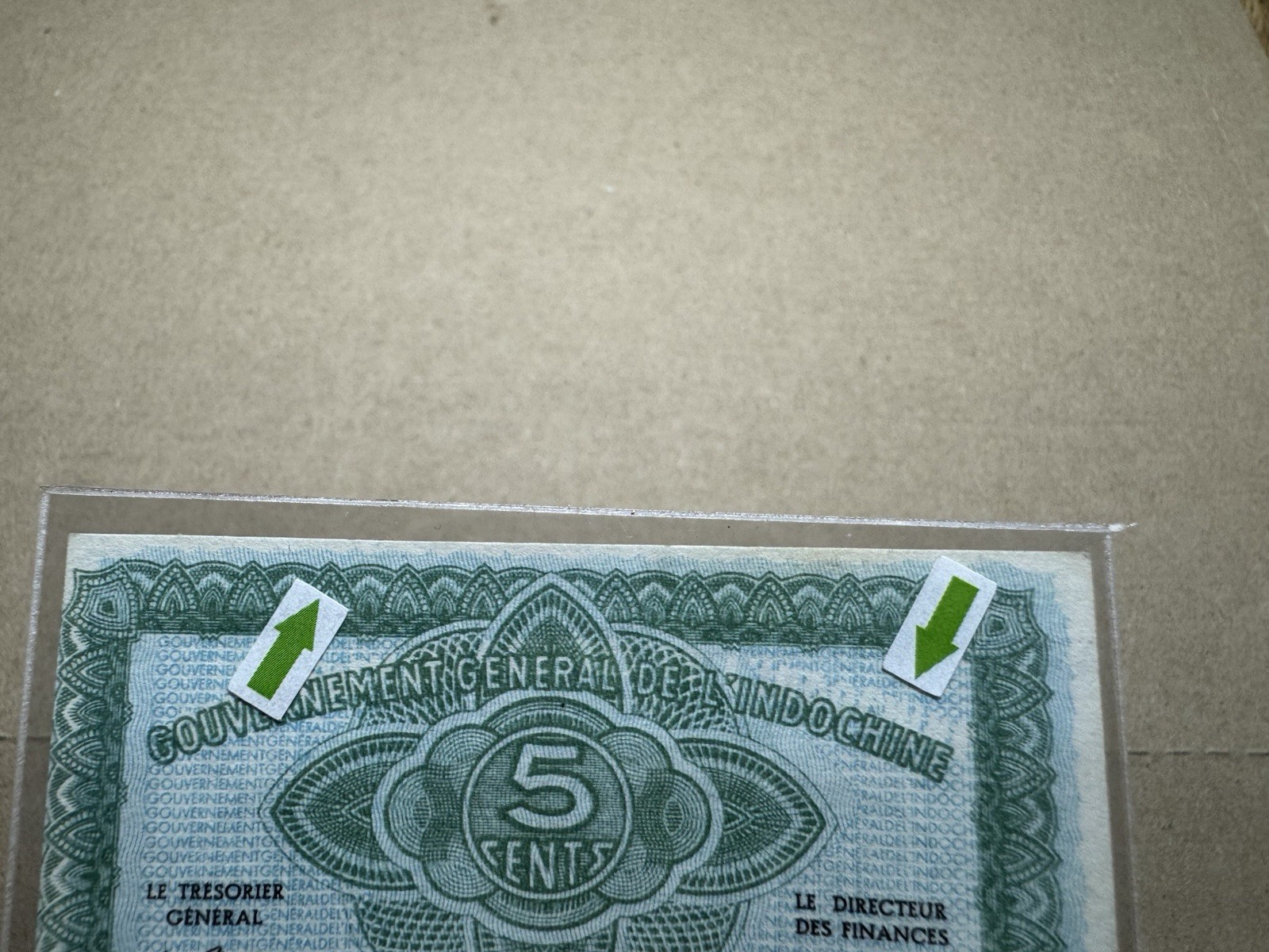 Minor Printing Error 5 Cent Indochine Indochina Banknotes 1942 Rare_LDP Shop.