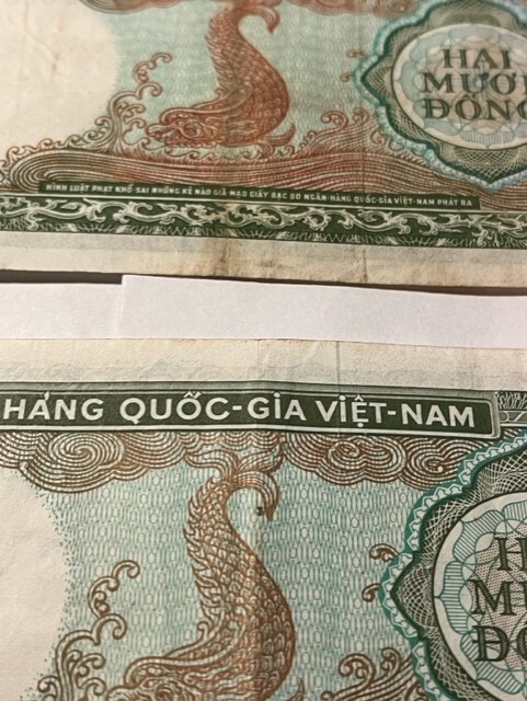 2-1964 Vietnam 20 Dong Notes/Nice Circ/Folds/Stain #17594