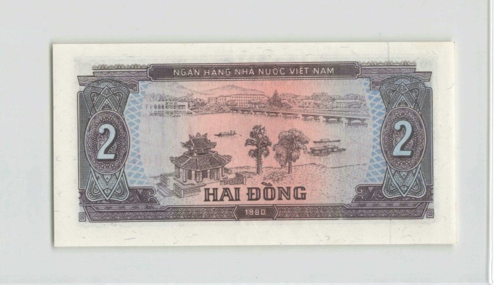 VIETNAM 2 Dong 1980, P-85s SPECIMEN, Original UNC, Scarcer Type. D9