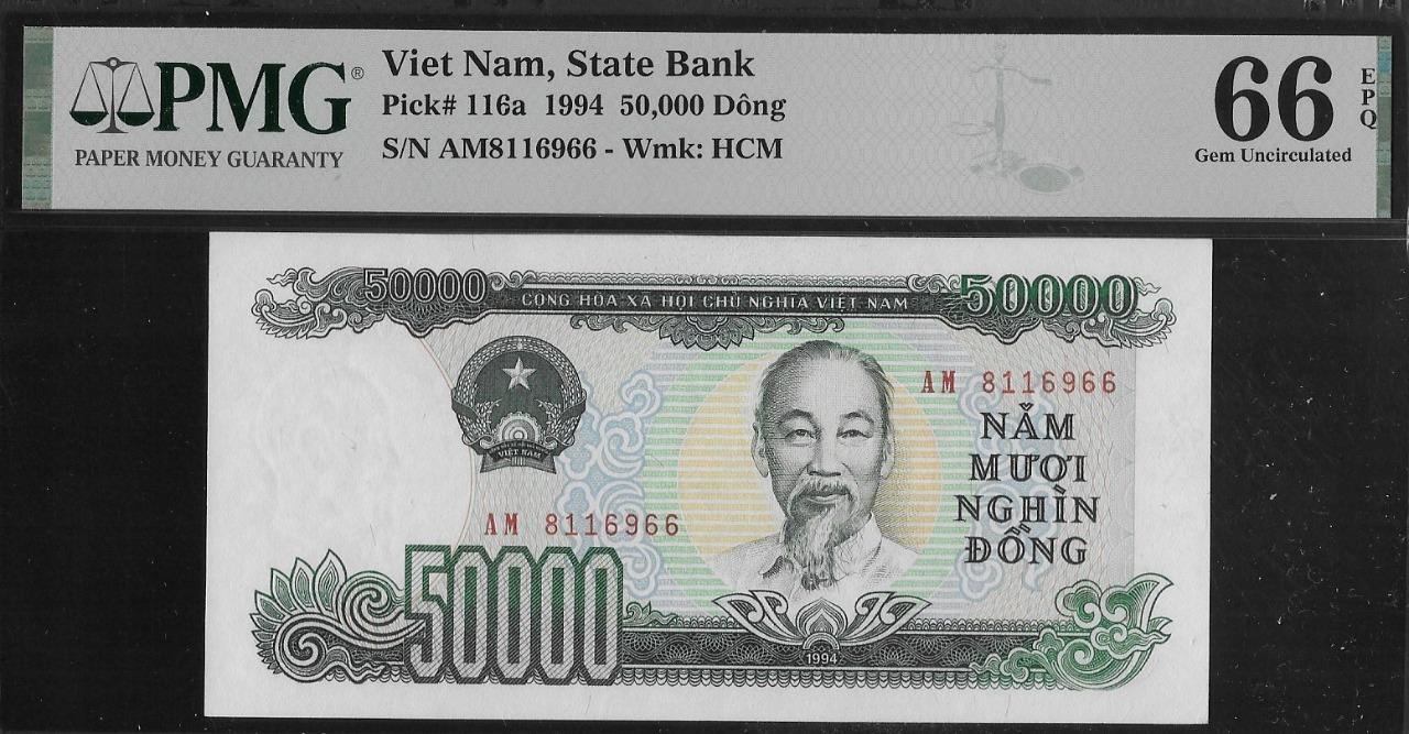 Vietnam P-116a 50,000 Dong 1994 PMG 66 EPQ