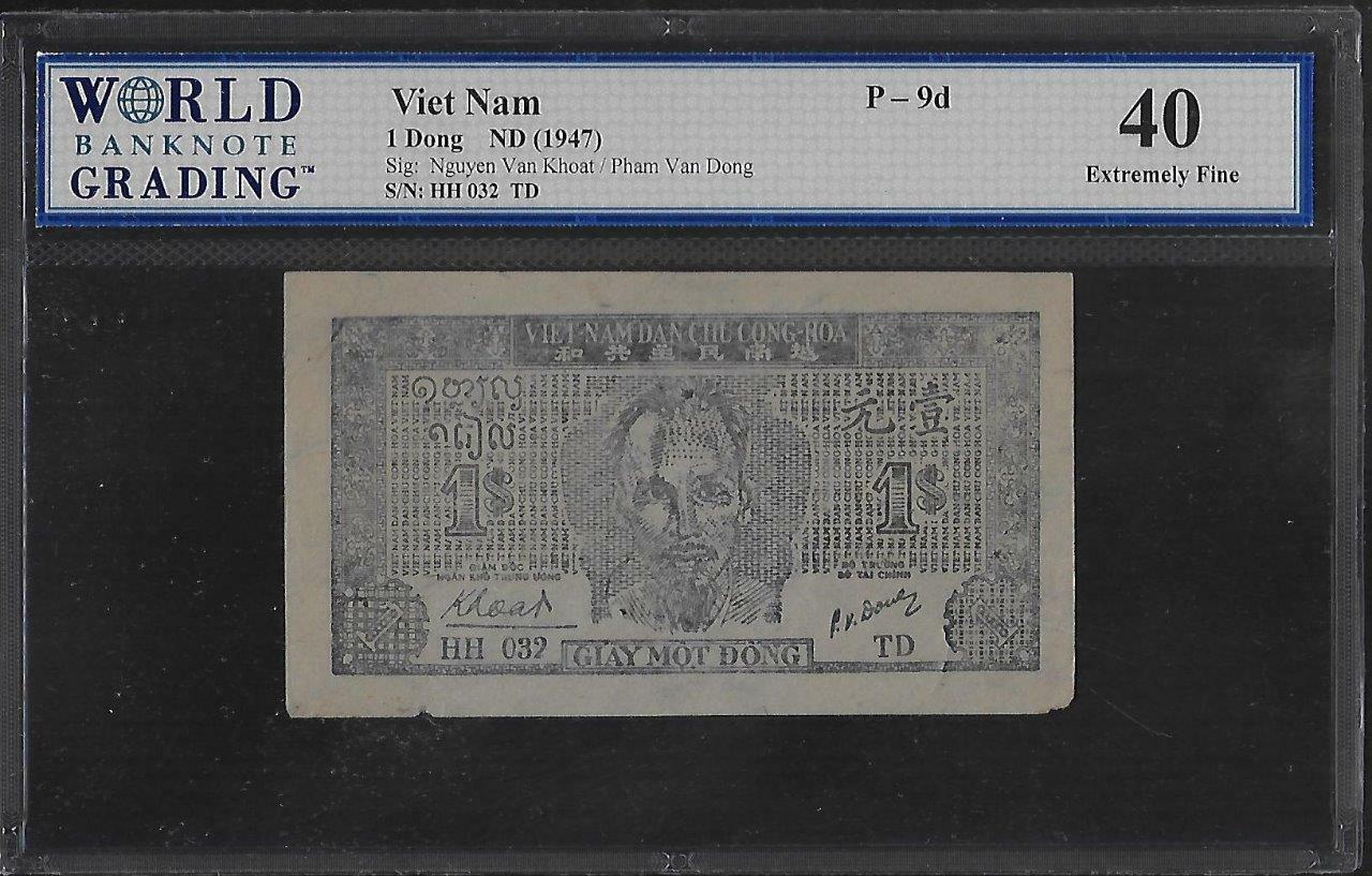 Vietnam P-9d 1 Dong 1947 WBG 40