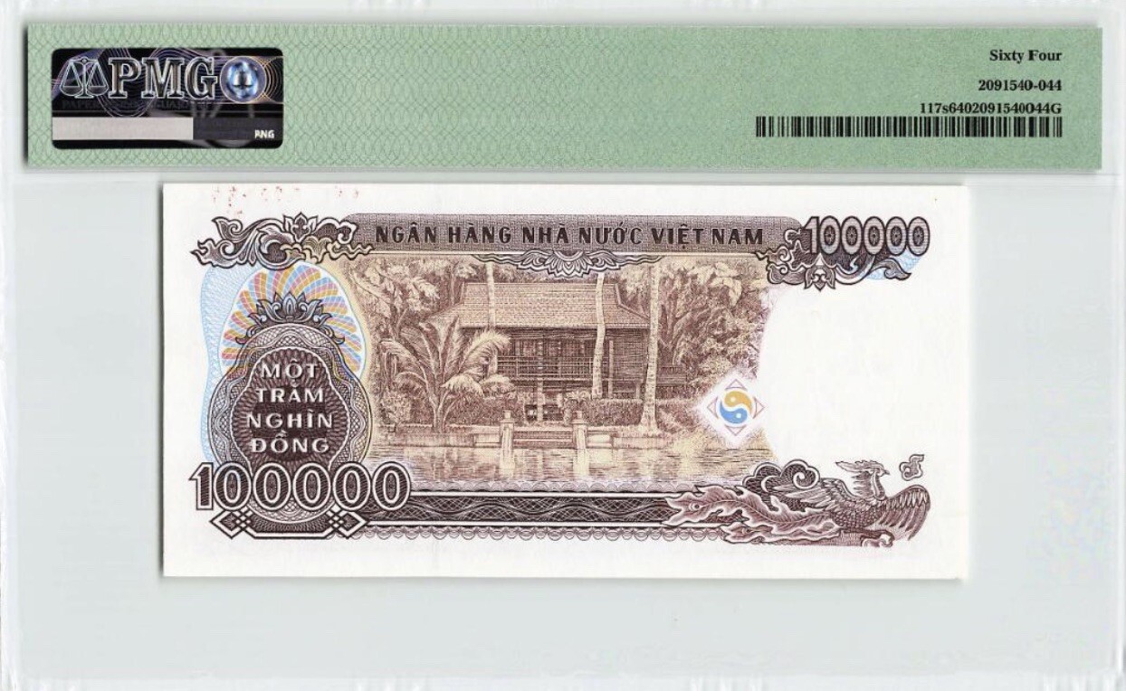 VIETNAM – SPECIMEN 100,000 DONG 1994 PICK# 117s PMG: 64 UNC. #PL1732