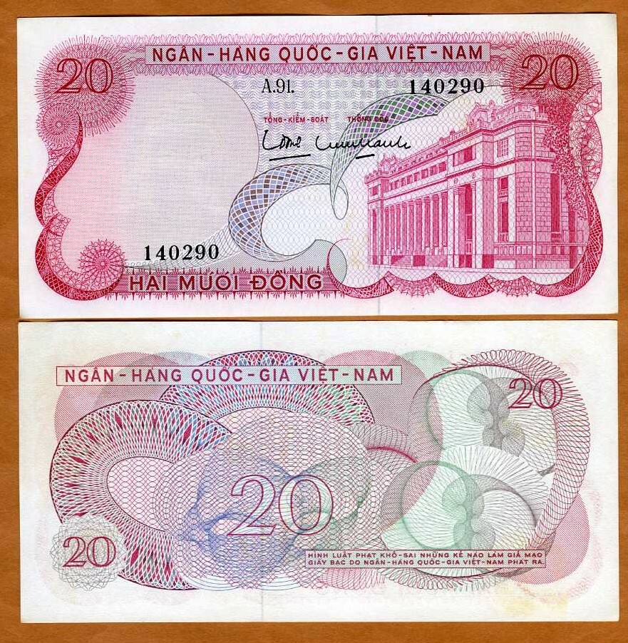 Vietnam South, 20 Dong, ND (1969) , P-24, aUNC