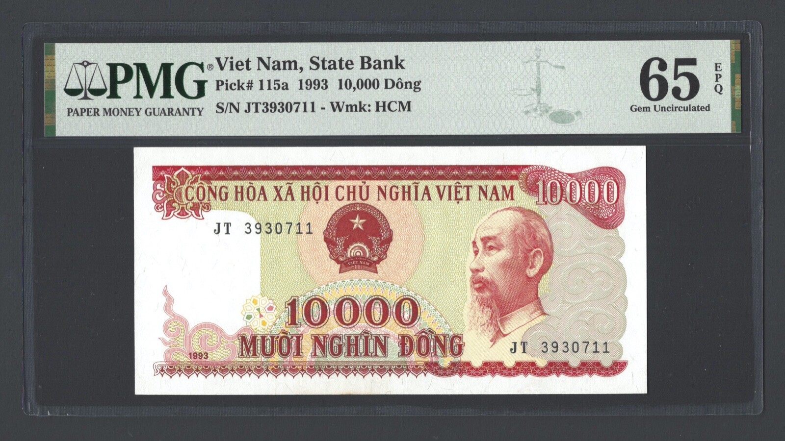 Viet Nam 10000 Dong 1993 P115a Uncirculated Grade 65