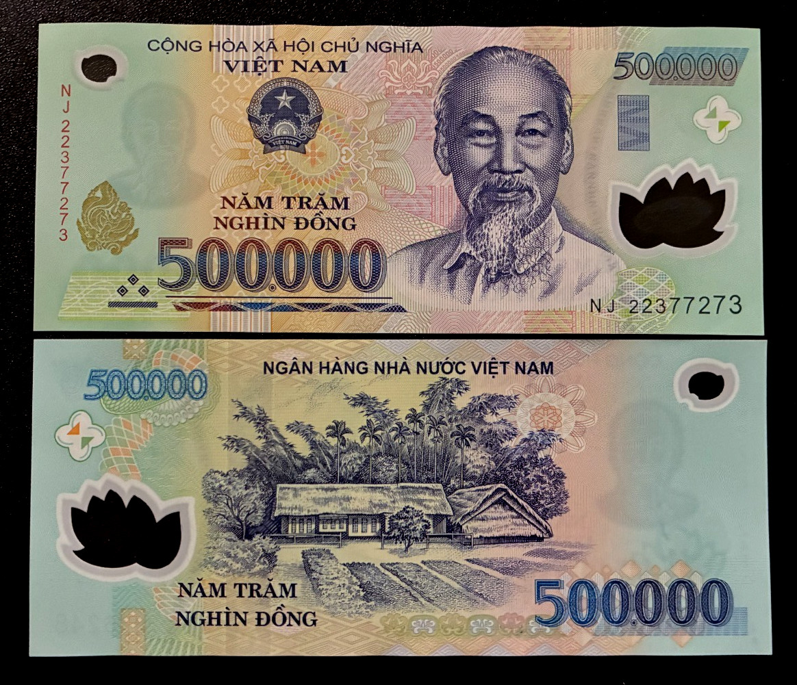 Vietnam 500000 DONG P-124 2022 x 1 Pcs UNC POLYMER 500,000 Vietnamese VND NOTE