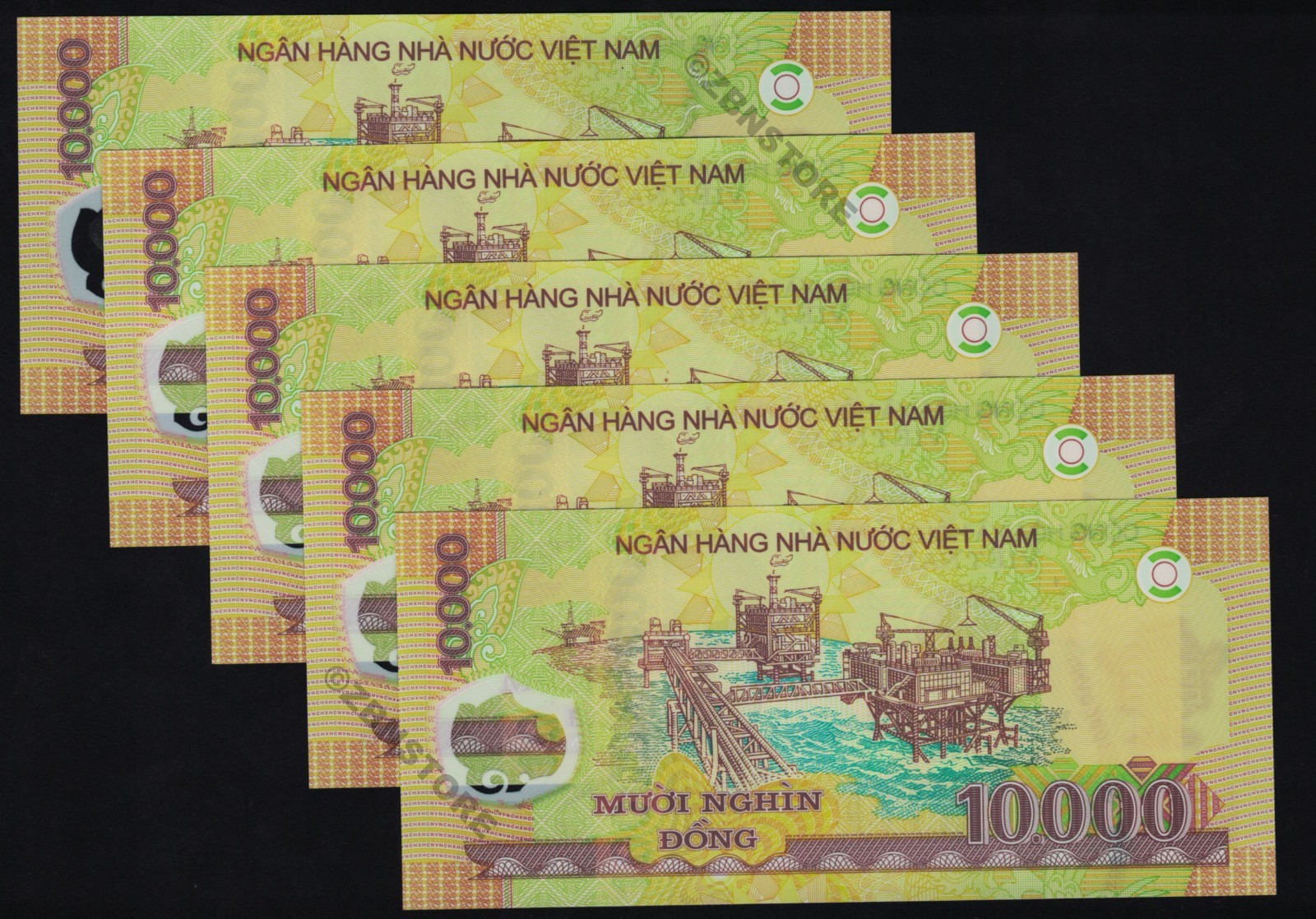 10 Trillion Zimbabwe Dollars AA 2008 + 5 x 10000 Vietnam Dong 100% Authentic COA