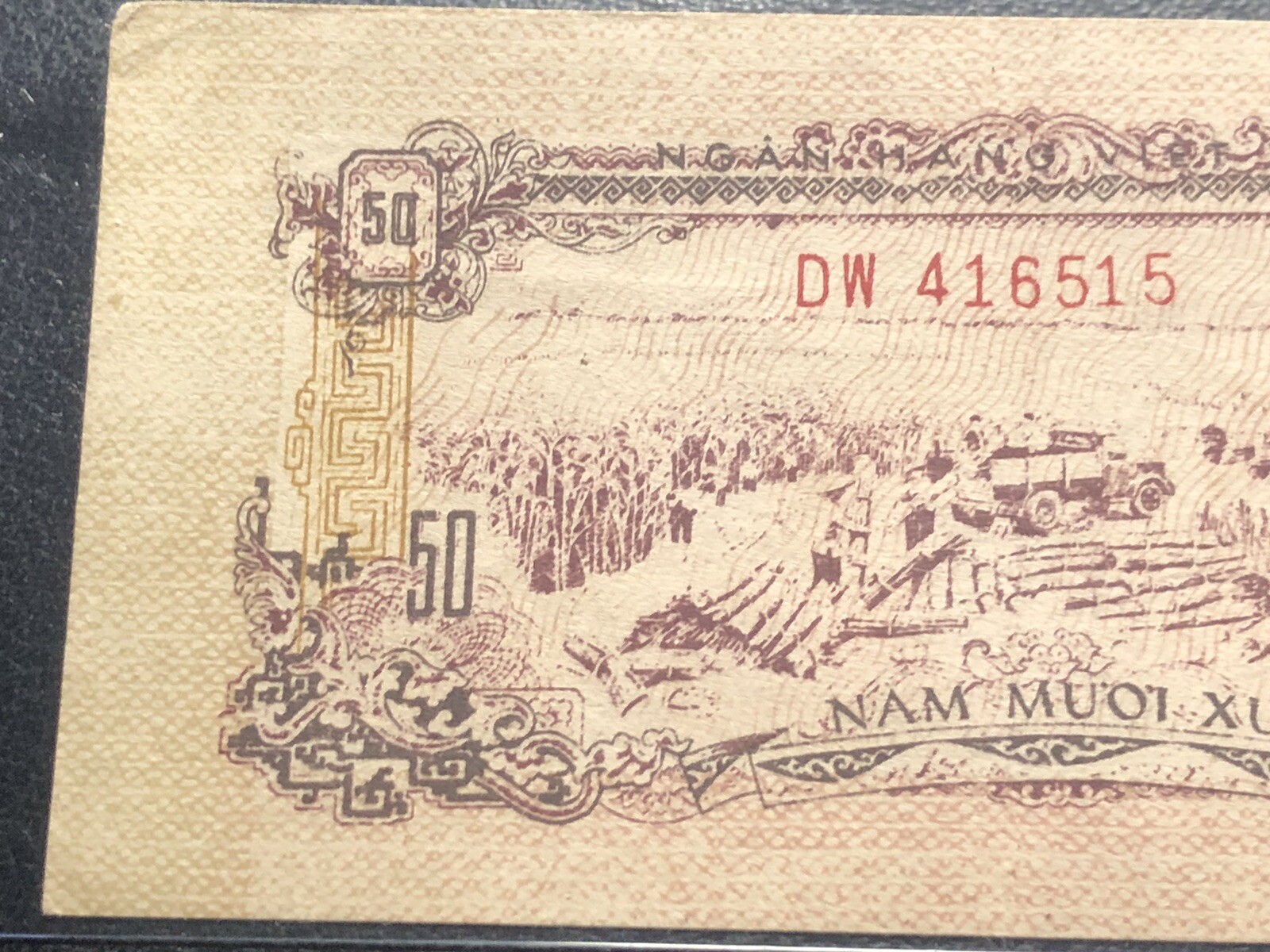 Old Counterfeit Banknotes 50 Cents(Xu) 1966 Original Vintage Very Rare_LDP Shop.