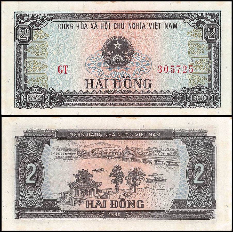 Vietnam 2 Dong, 1980, P-85, UNC X 10 PCS